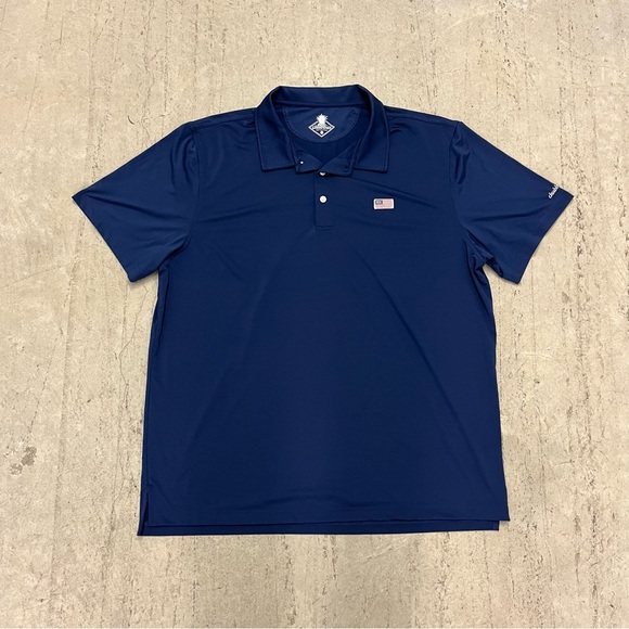 Chubbies Shirt Mens XXL Short Sleeve Polo Navy Blue American Flag 2XL - Picture 1 of 9